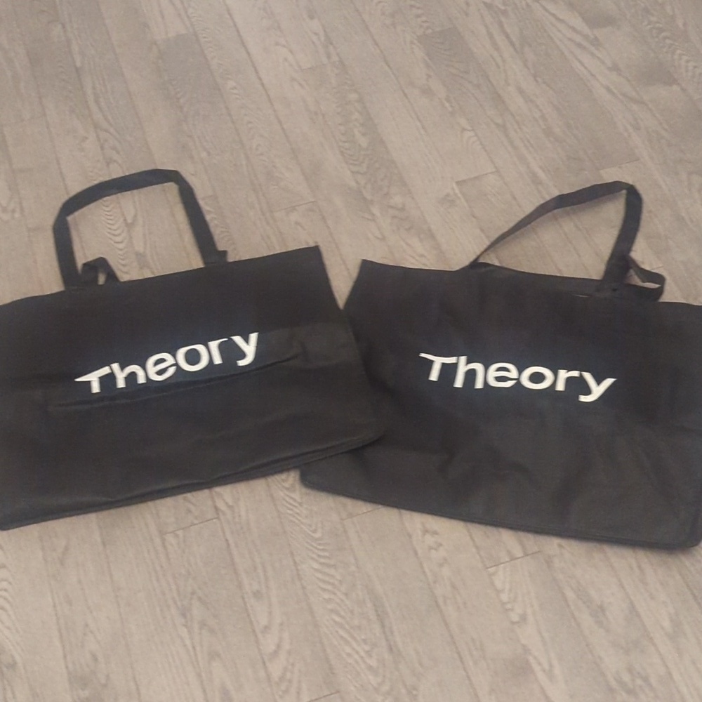 2 Theory Large Black Tote Shopping Garment Bag - New